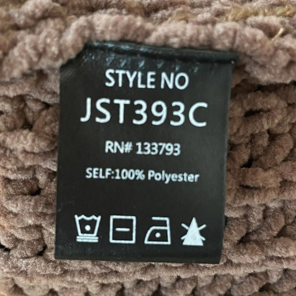 POL Canyon Rose Color Block Oversized Chenille Turtleneck Sweater Size L… - Picture 8 of 9